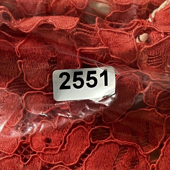 PAPAYA Dress Women Size Large Coral Sleeveless Lace Short Bodycon Slit - Picture 13 of 13